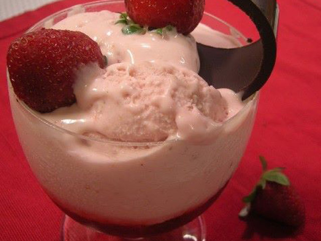 helado de frutilla