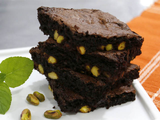 brownie chocolate y pistacho